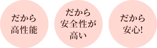 だから高性能・だから安全性が高い・だから安心!