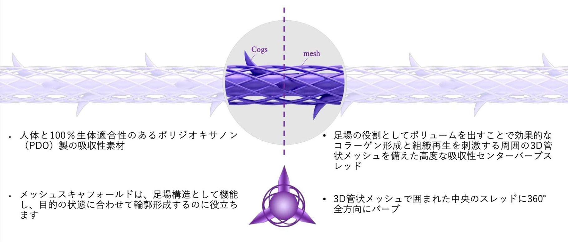 吸収性メッシュスキャフォールド