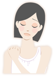 肩こりに悩む女性のイラスト